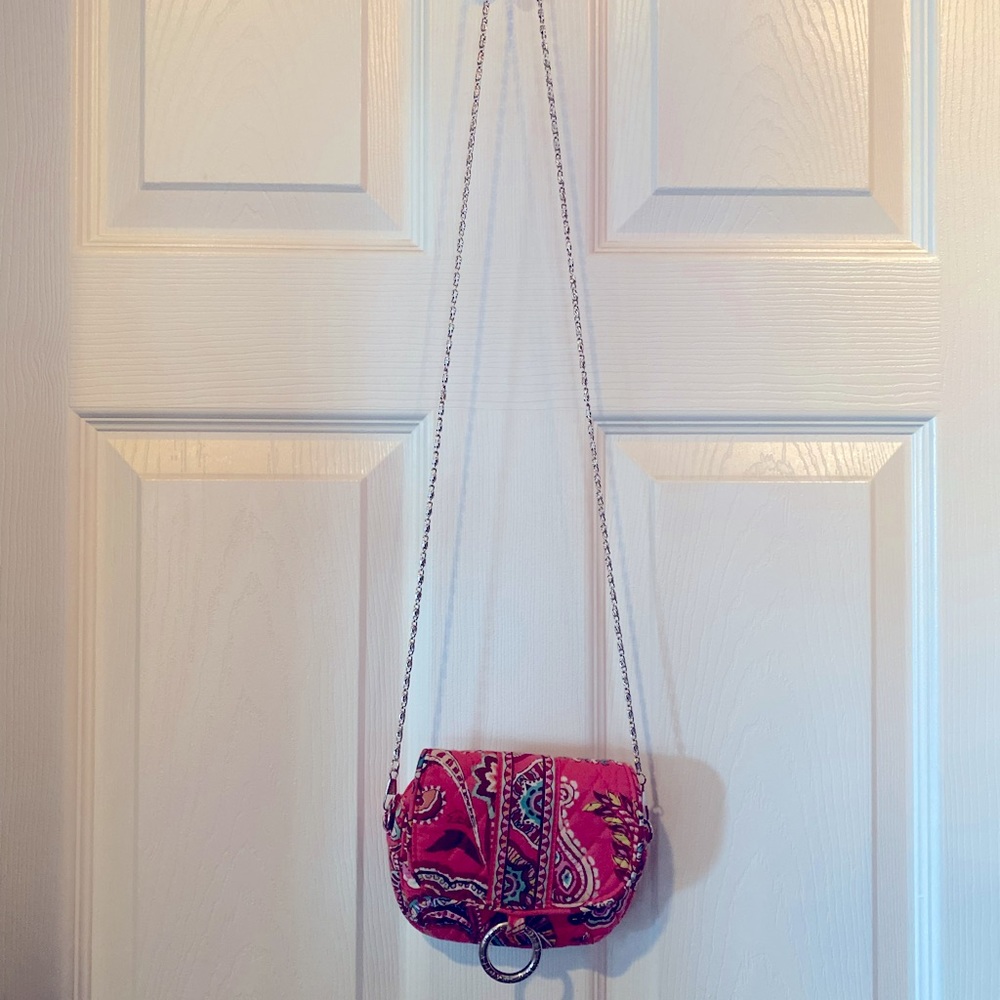 VERA BRADLEY "Call Me Coral" Print Convertible Saddle Bag